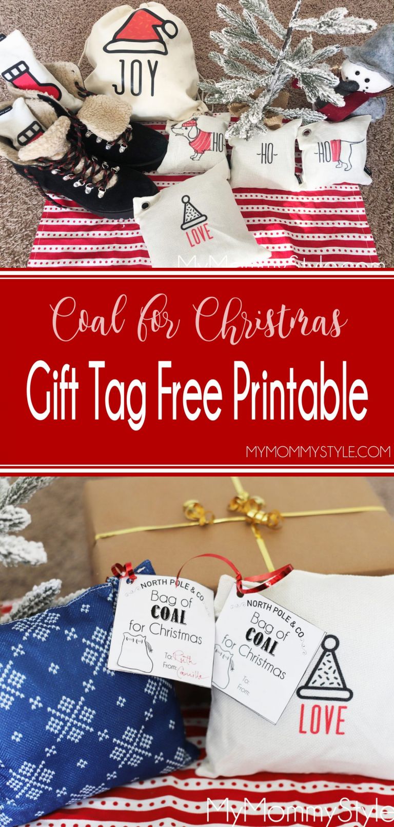 Coal for Christmas free printable tags