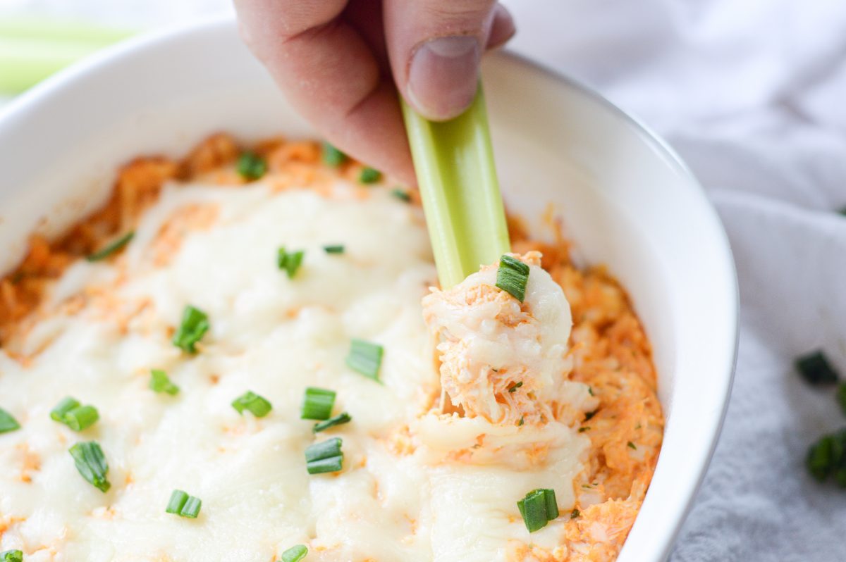 Keto Buffalo Chicken Dip Celery Sticks