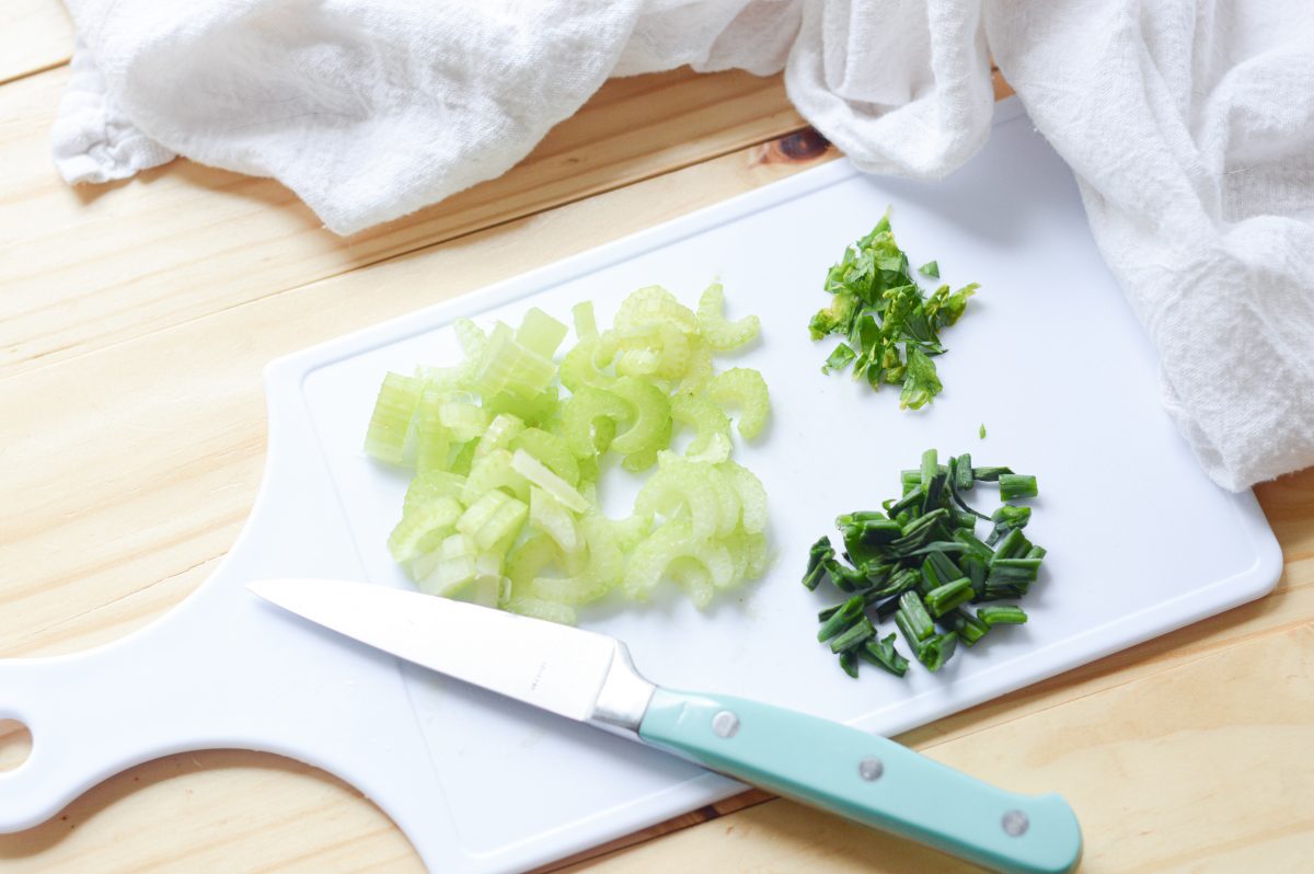 Keto Chicken Salad Chopped Ingredients