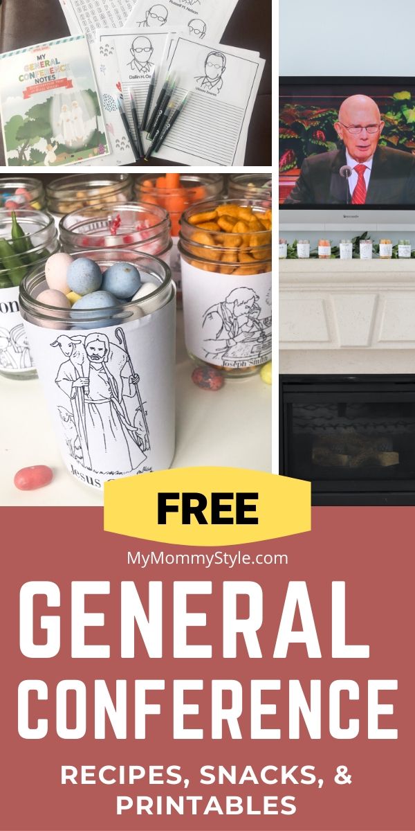 Make your general Conference special with these delicious recipes, free snack printables, and activity pages for kids! #lds #generalconference via @mymommystyle