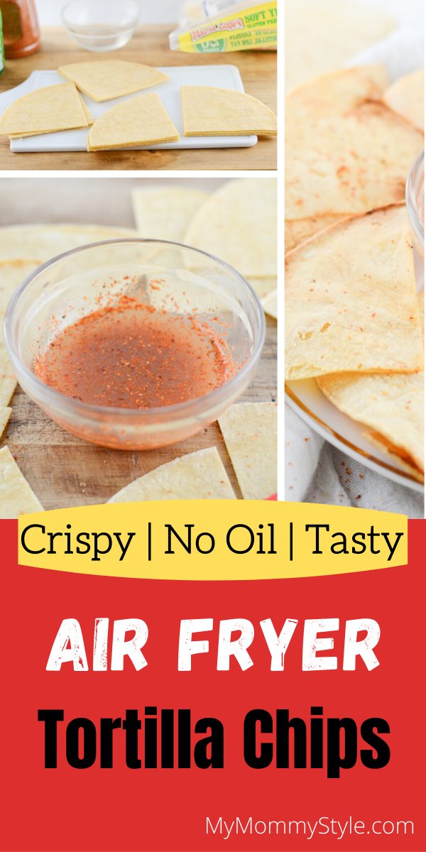 Fresh Air Fryer Tortilla Chips are crisp, perfectly seasoned and irresistible to pass up! Get that perfect chip texture without the use of any oil. #healthiertortillachips #airfryertortillachips via @mymommystyle