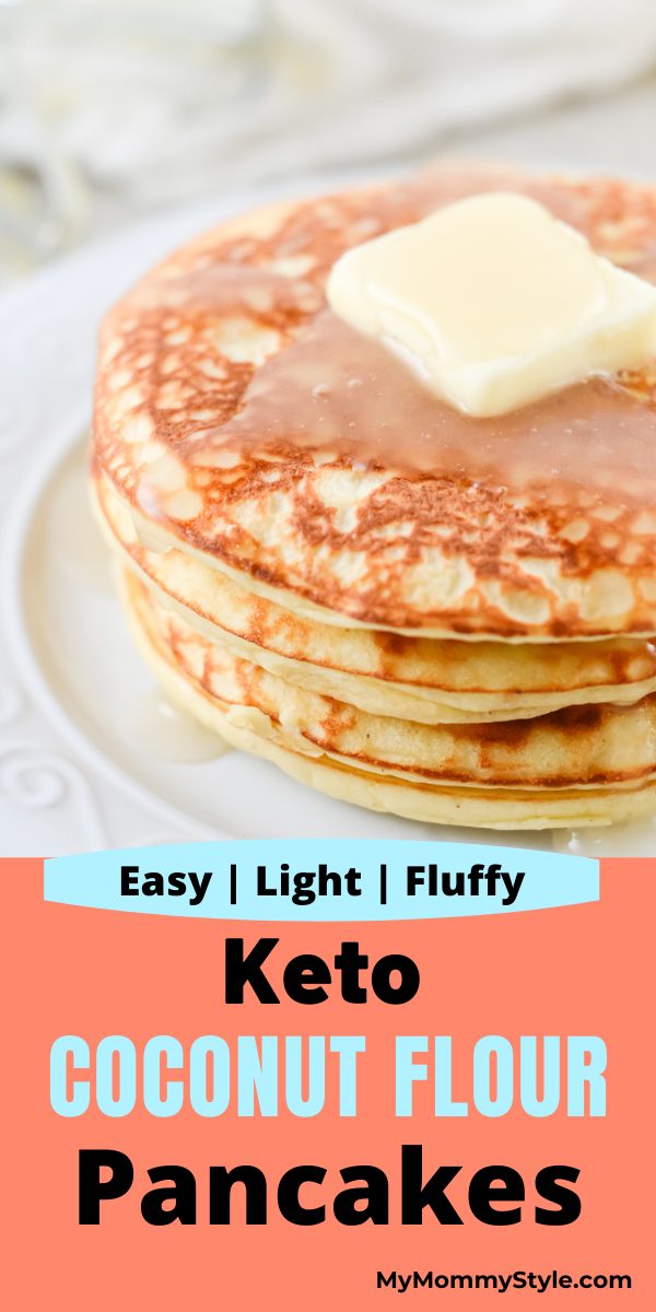 These Keto Coconut Flour Pancakes are very similar to the classic pancakes you know and love. Soft, fluffy and easy to make. #ketococonutflourpancakes #ketopancakes #ketobreakfast #easyketobreakfast via @mymommystyle