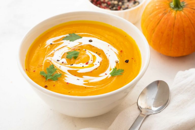 Creamy Pumpkin Soup in a bowl