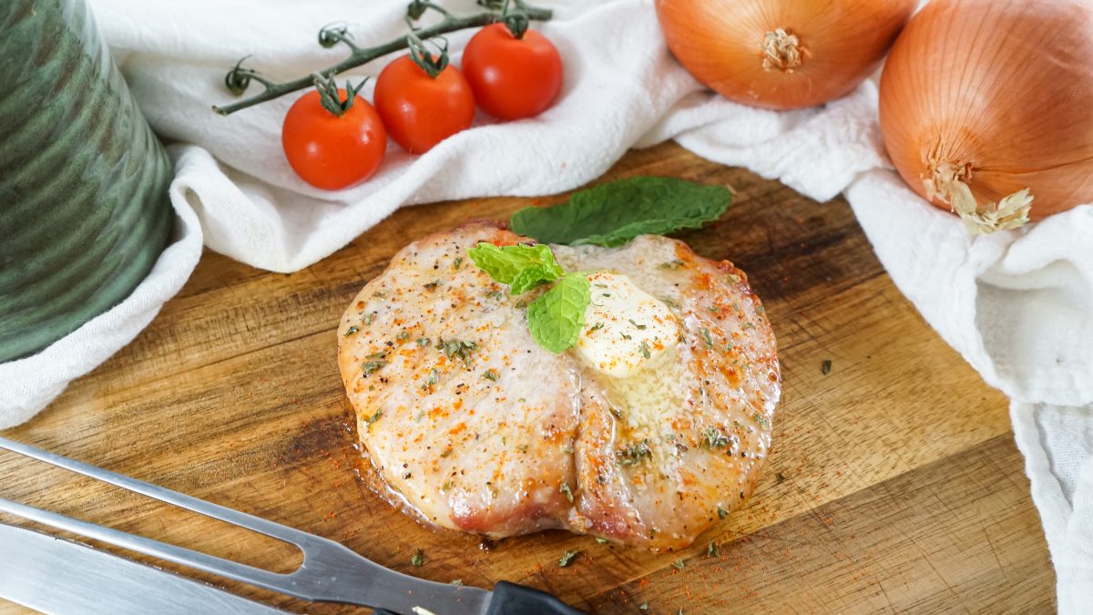 Air Fryer Boneless pork Chops with butter