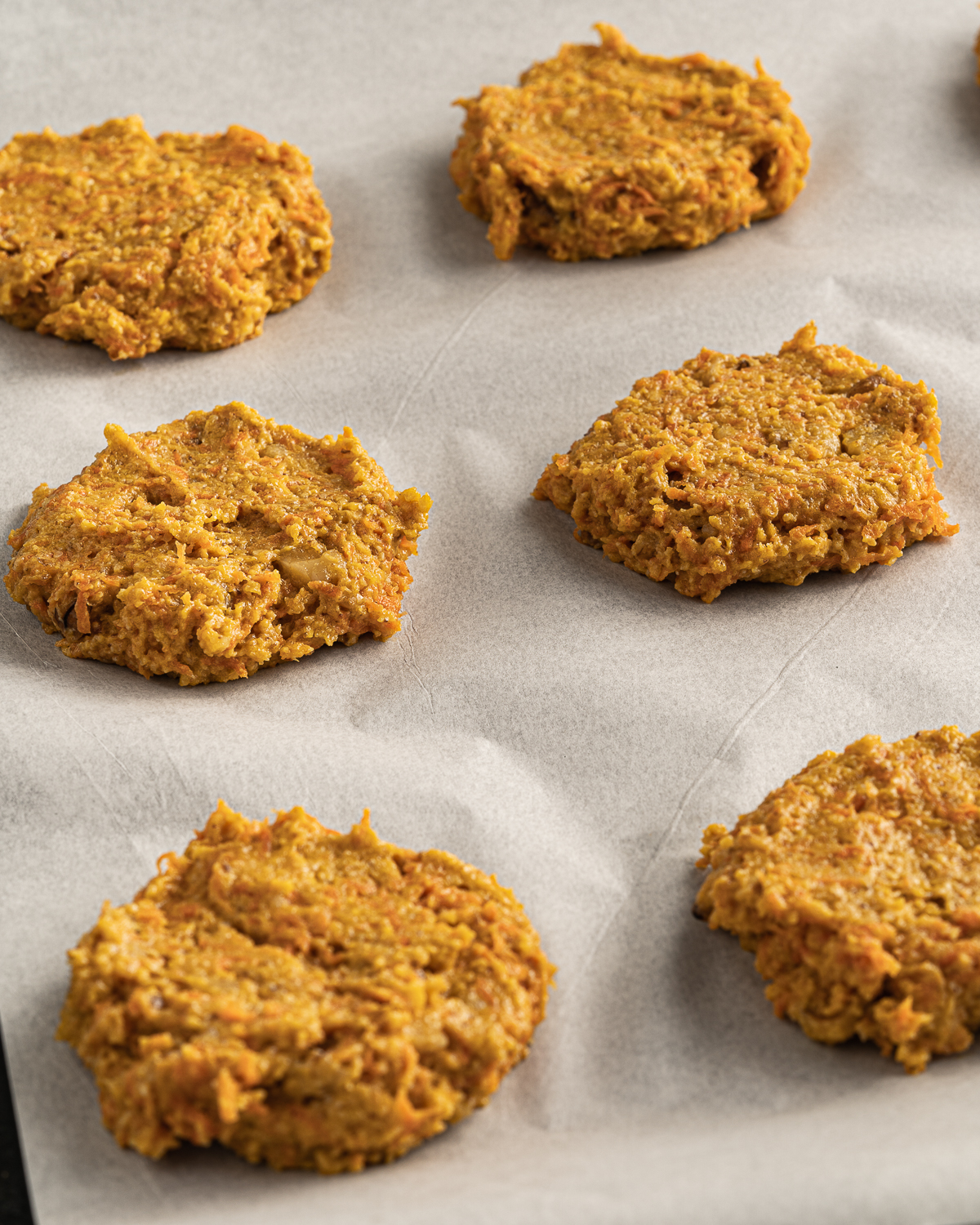 carrot cake cookies flattened