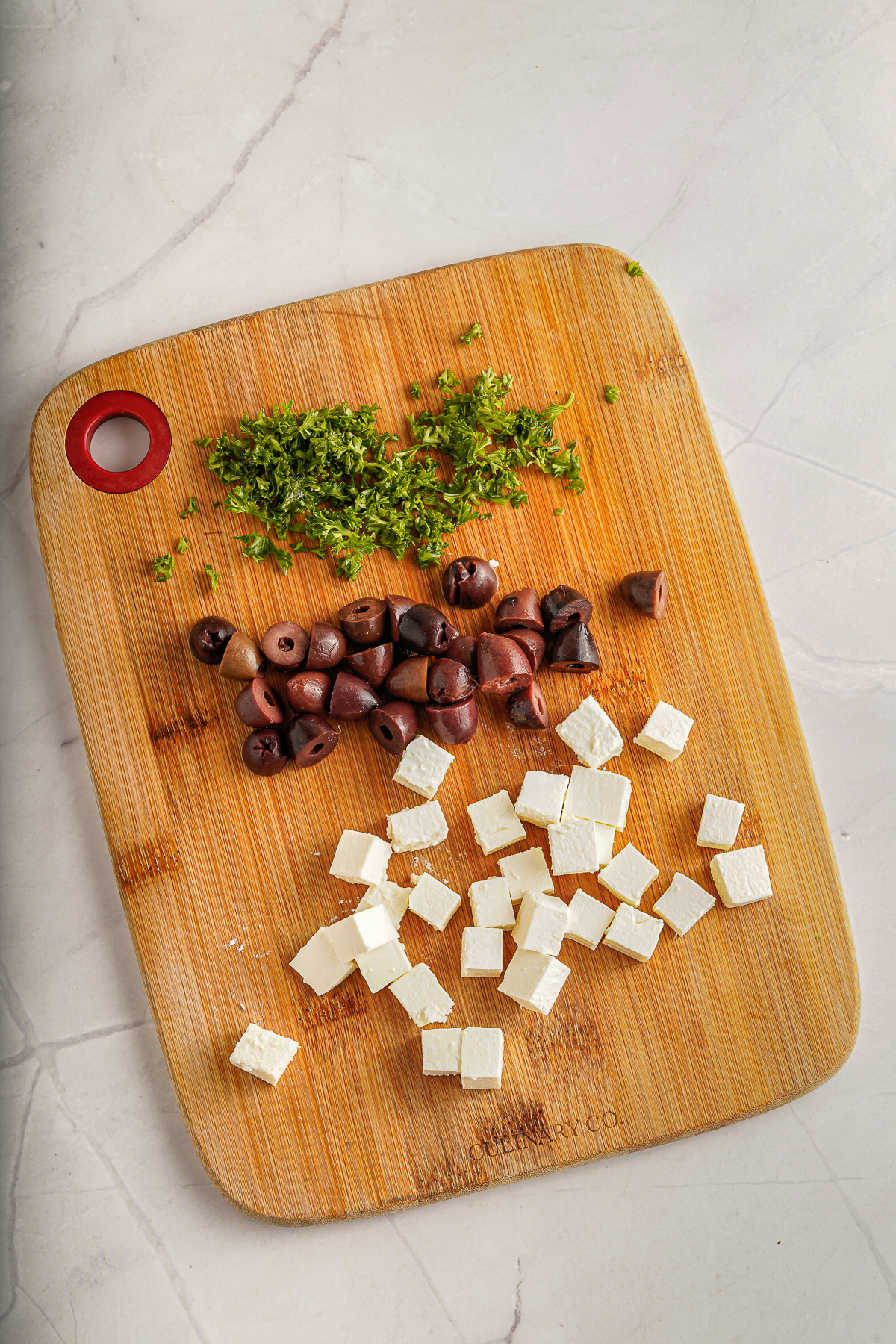 parsley, feta and olives