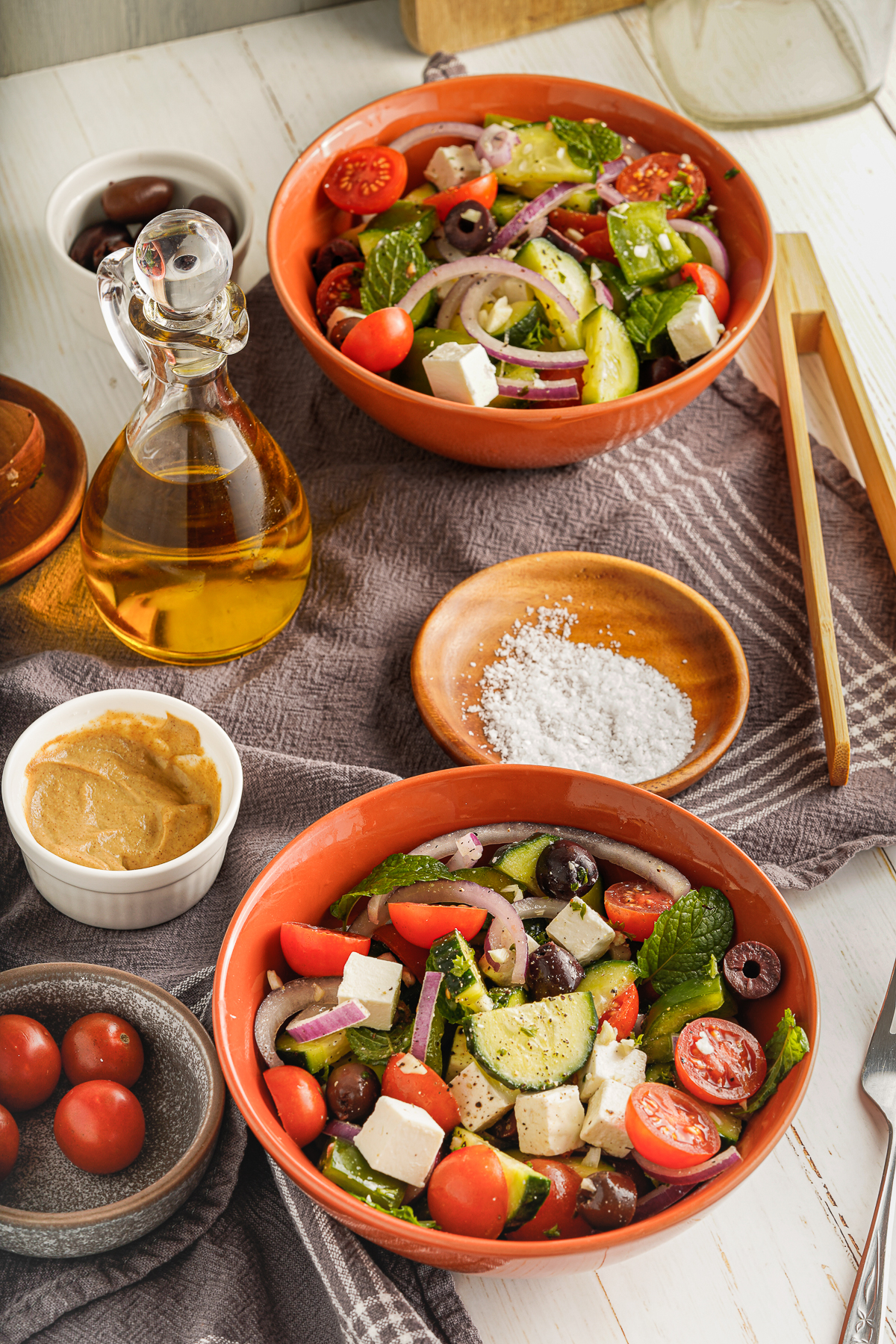 2 bowls of easy Greek Salad
