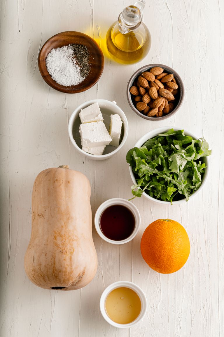 Ingredients for butternut squash salad