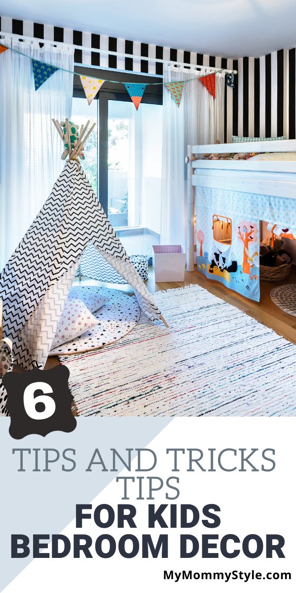 Find the perfect kids bedroom decor that matches with your child's personality. Here are 6 tips and tricks to help create the best room. #kidsbedroomdecor #kidsbedroomdecorideas #kidsbedroom via @mymommystyle