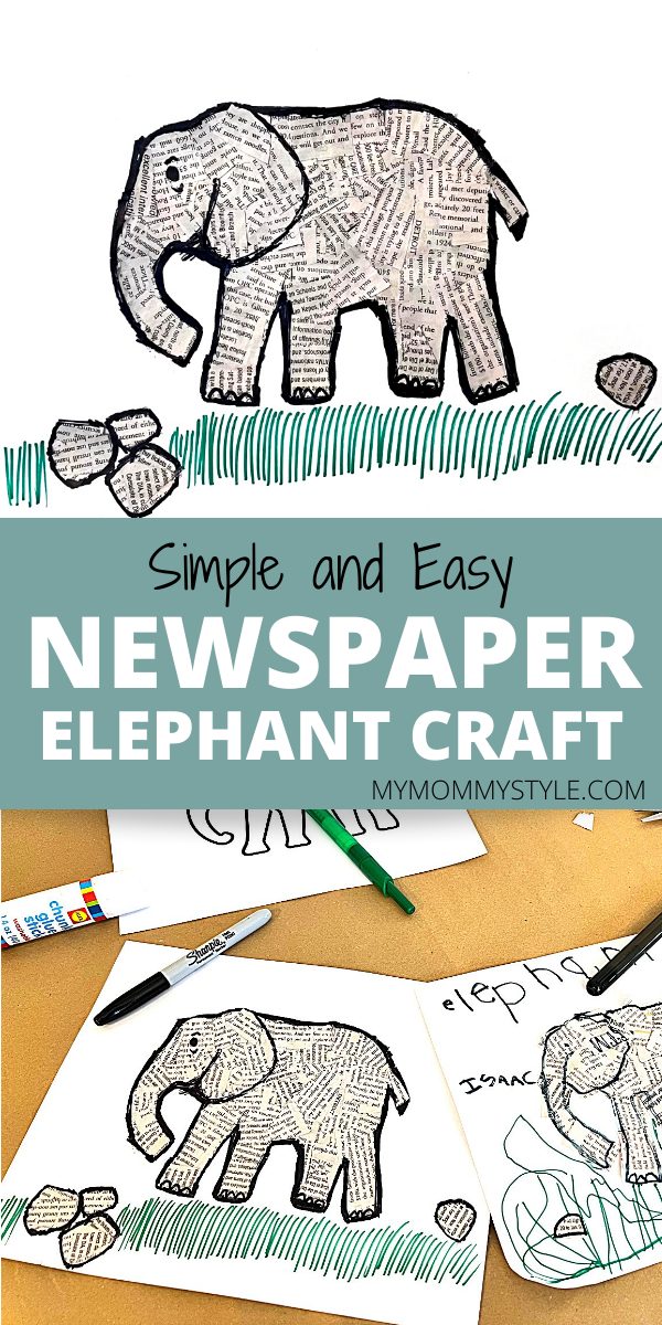 Your kids will love creating this fun and simple elephant craft using recycled newspaper! via @mymommystyle