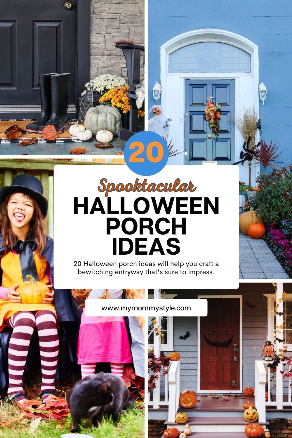 Transform your home's entryway into a hauntingly beautiful spectacle with our 20 spooktacular Halloween porch decor ideas. Elevate your Halloween porch decor and leave visitors spellbound! via @mymommystyle