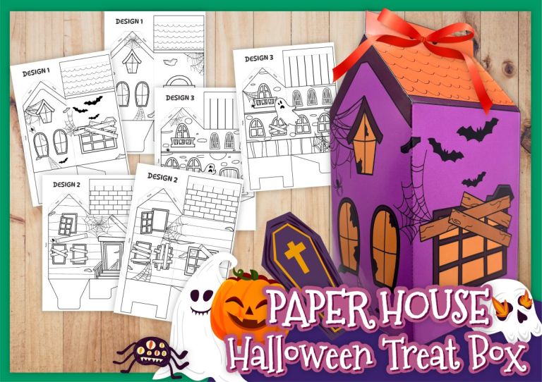 Paper house Halloween Treat box, halloween diy craft, halloween