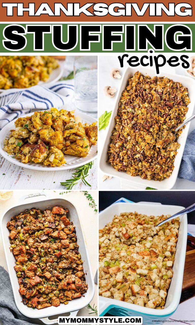 Roundup Image for Thanksgiving Stuffing Recipes
