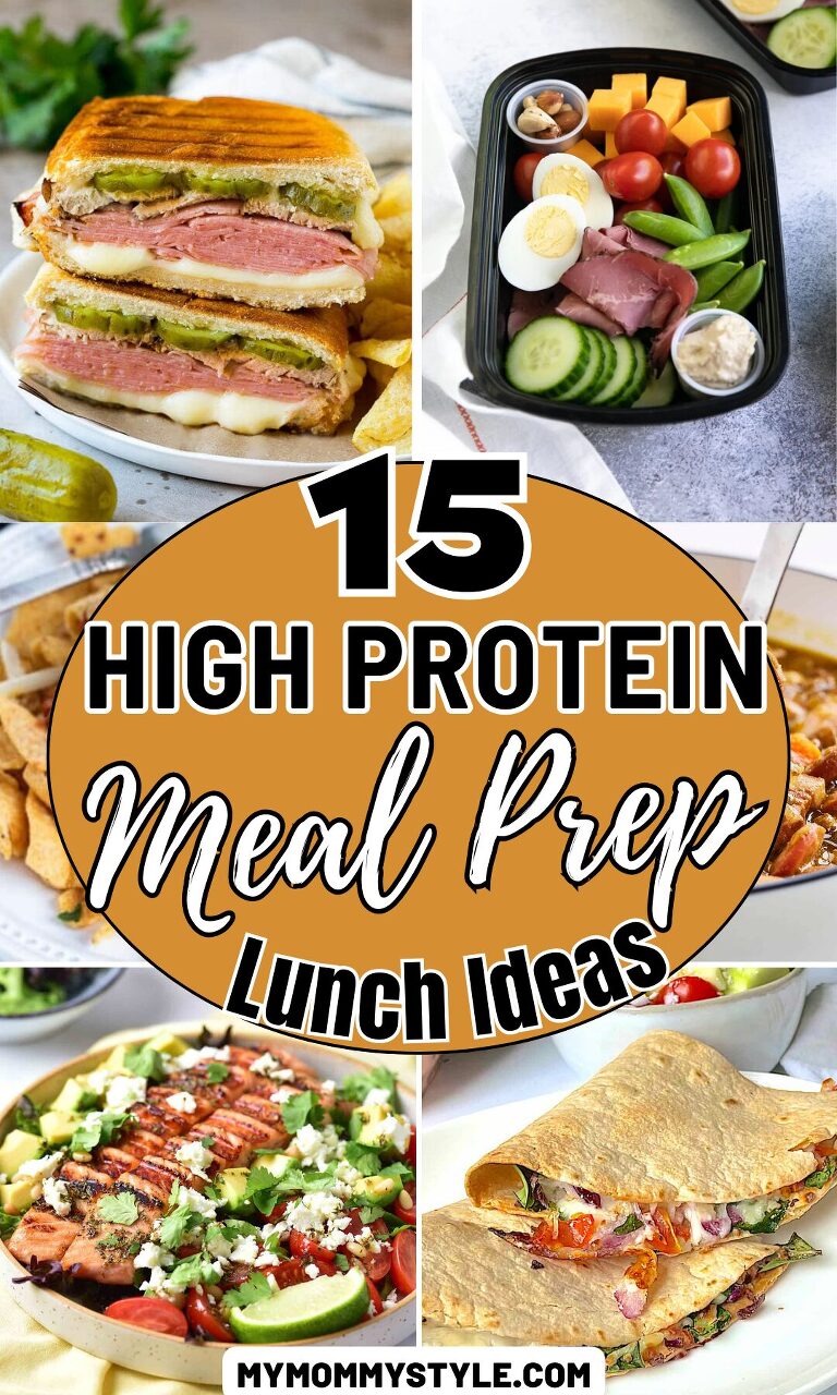 Roundup Image for High Protein Meal Prep Lunch Ideas
