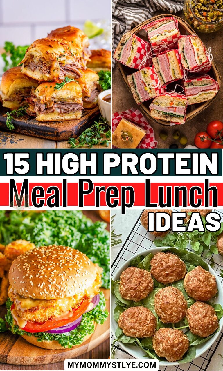 Roundup Image for High Protein Meal Prep Lunch Ideas
