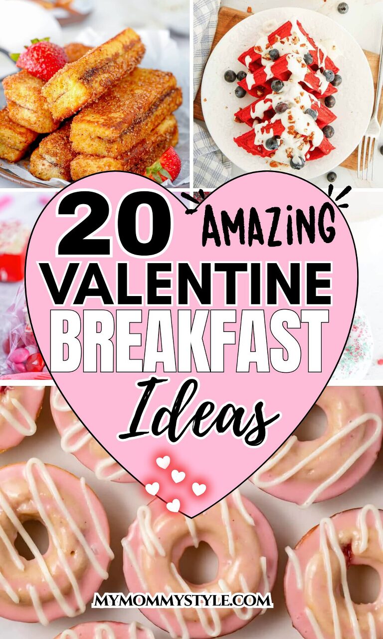 pinterest image for 20 valentine breakfast