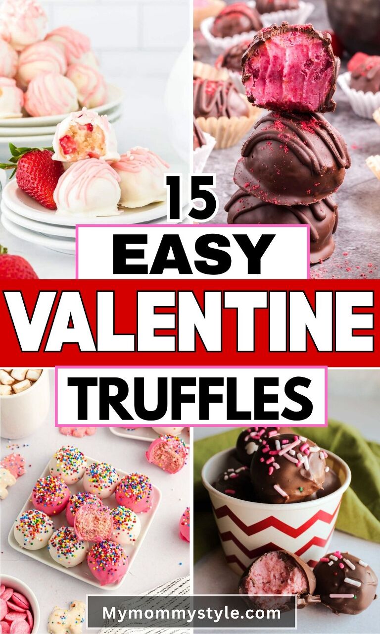 Pinterest Pin for Easy Valentines Truffles